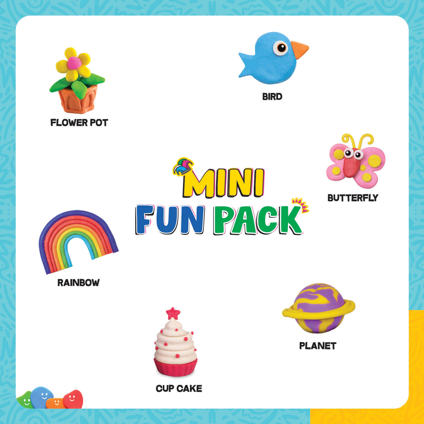 Funskool FunDough Mini Fun Pack – 6 Bright Colors - Mamadada
