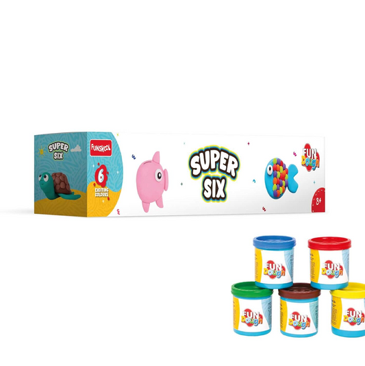 Funskool FunDough Super Six – 6 Tub Modeling Clay Set - Mamadada