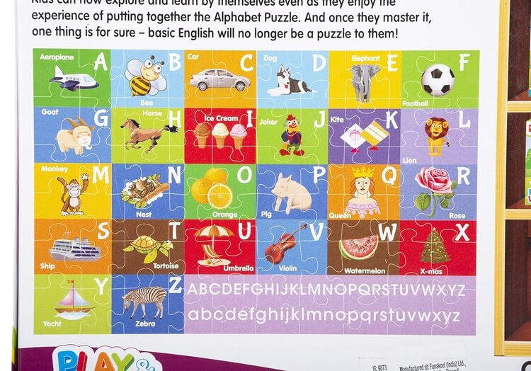 Funskool Play & Learn Alphabets – 60-Piece Educational Floor Puzzle - Mamadada