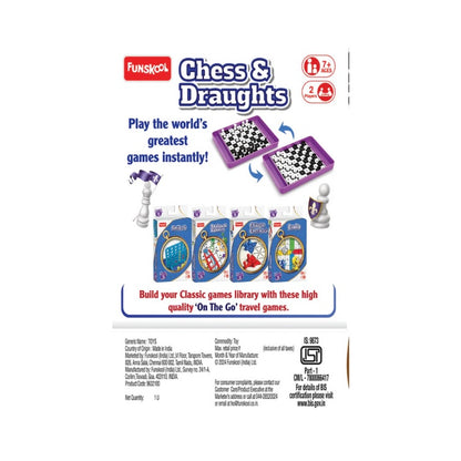 Funskool Chess & Draughts – Classic Strategy Board Game - Mamadada