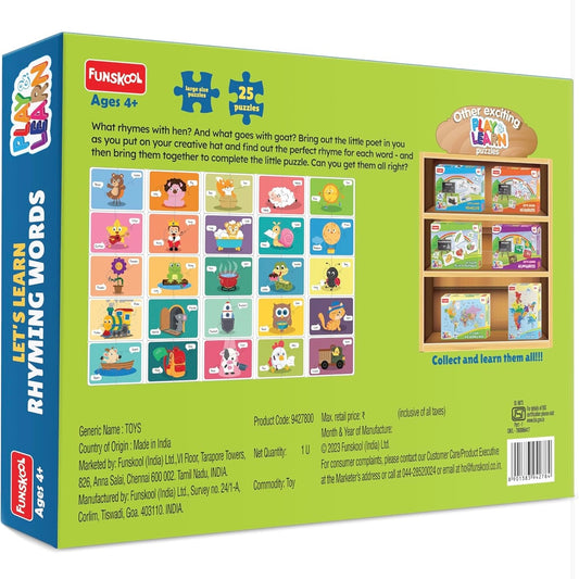 Funskool Rhyming Words Puzzle – Educational Play Set - Mamadada