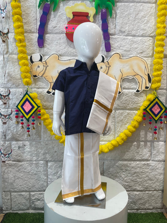NAVY-WELLGROW DHOTHY SET