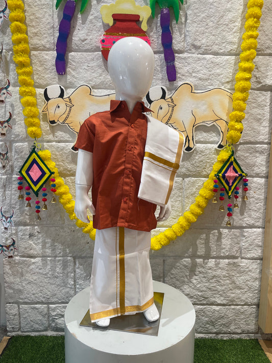 ORANGE WELLGROW DHOTHY SET