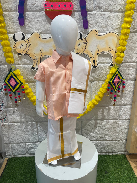 PEACH-WELLGROW DHOTHY SET