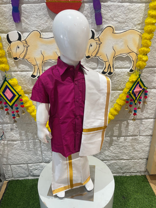 PINK-WELLGROW DHOTHY SET