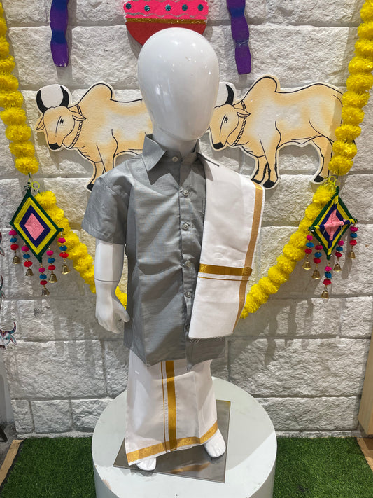 GREY-WELLGROW DHOTHY SET