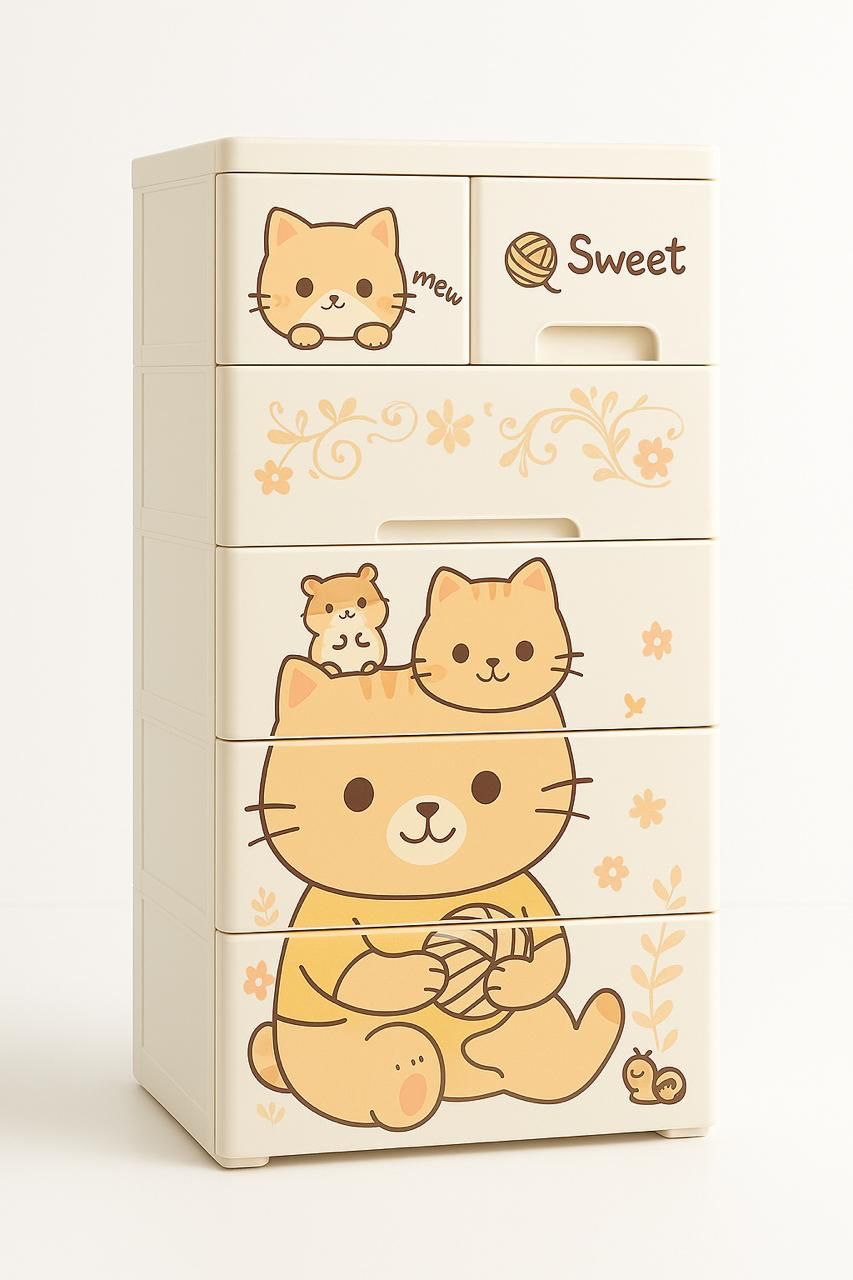 kida Animal-Themed Plastic Storage Drawers (4+2 Draw) - Mamadada