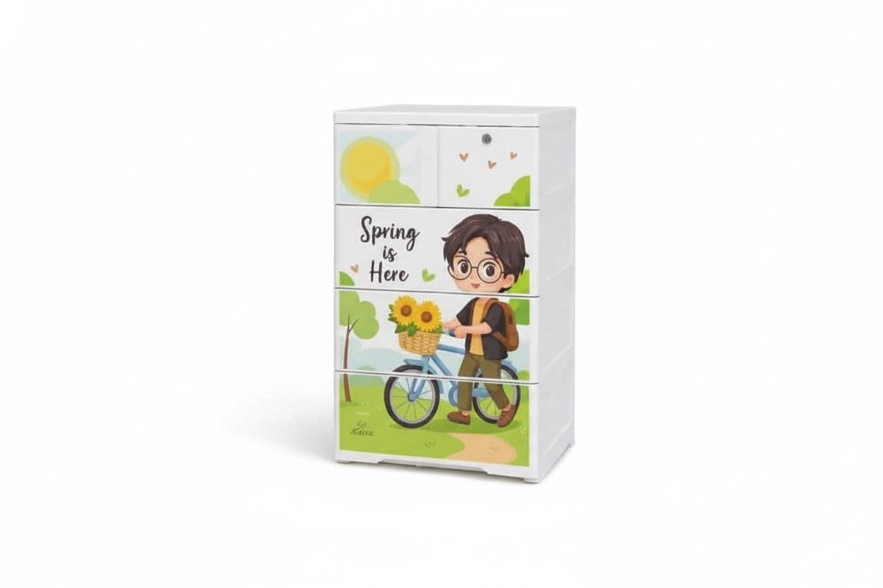 Compact Kids Wardrobe Collection – Smart, Stylish & Space-Saving Storage(3+2 Draw) - Mamadada