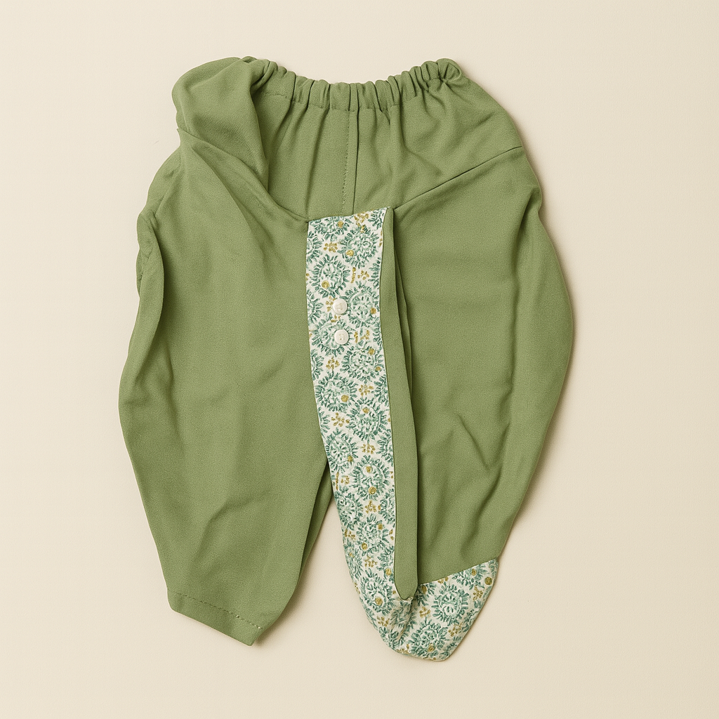 Mint Green Brocade Sherwani Set with Dhoti & Mojaris for Boys - Mamadada