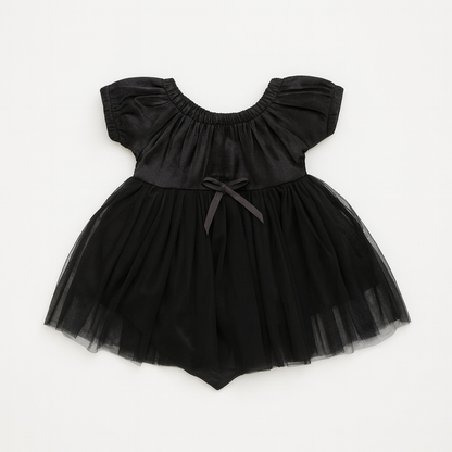 Stylish Party Wear Baby Frock – Black & Navy Blue - Mamadada