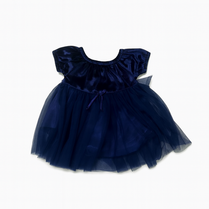 Stylish Party Wear Baby Frock – Black & Navy Blue - Mamadada
