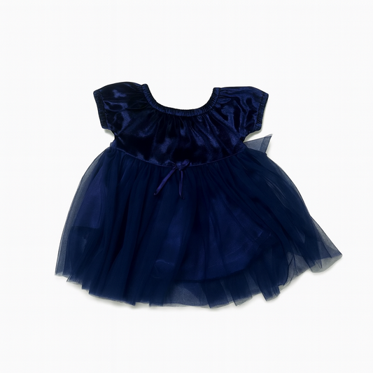 Stylish Party Wear Baby Frock – Black & Navy Blue - Mamadada