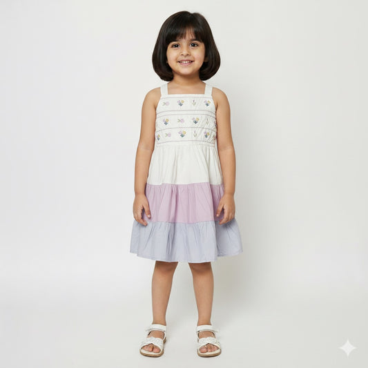 Lavender Dream Tiered Embroidered Dress - Mamadada