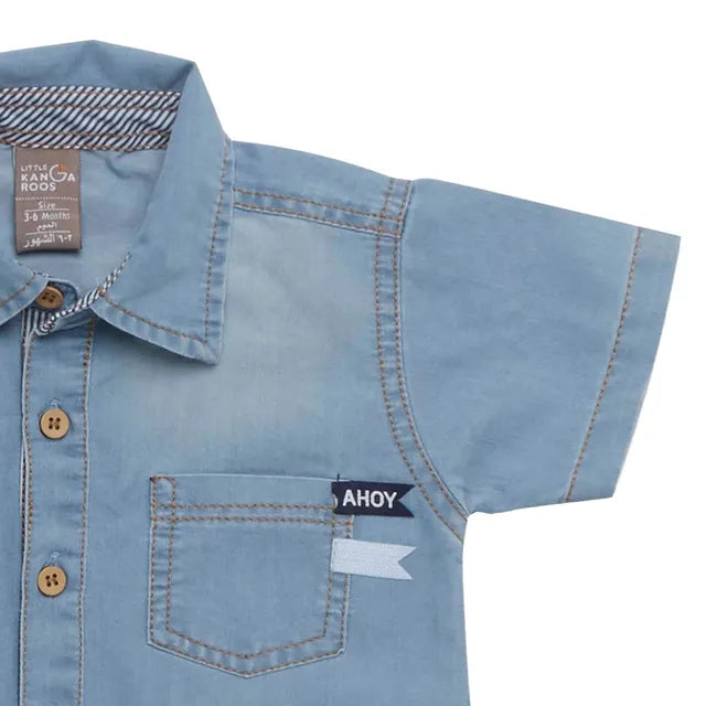 340-L.BLUE BOYS DENIM ROMPERS