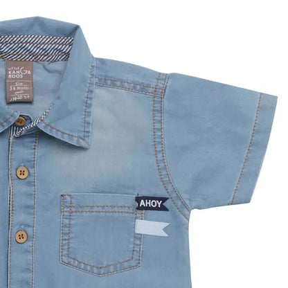 340-L.BLUE BOYS DENIM ROMPERS