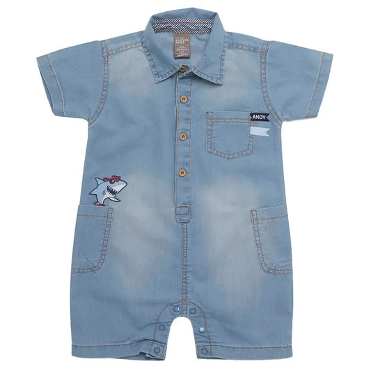 340-L.BLUE BOYS DENIM ROMPERS