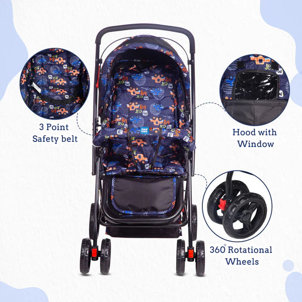 Mee Mee- Baby Pram with Adjustable Seating Positions and Reversible Handle