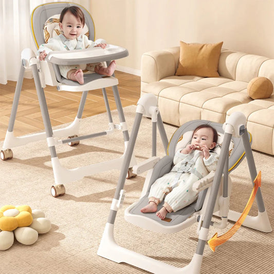 R FOR RABBIT-Marshmallow Smart High Chair For Kids 3-in-1 Multipurpose High Chair with Swing