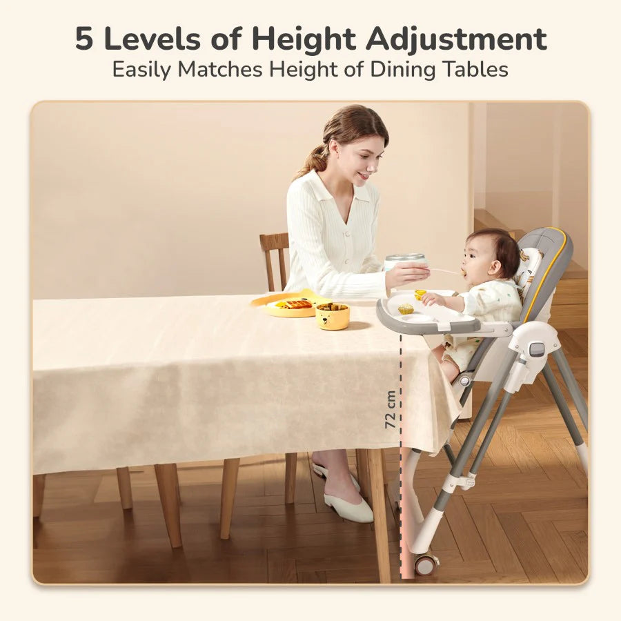 R FOR RABBIT-Marshmallow Smart High Chair For Kids 3-in-1 Multipurpose High Chair with Swing