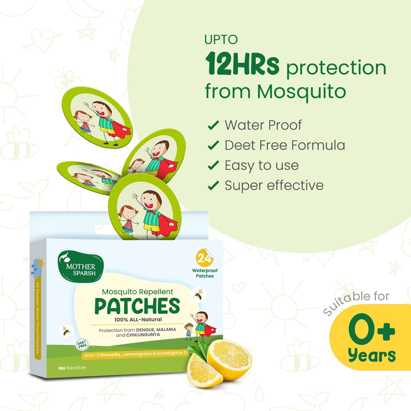 MOTHER SPARSH MOSQUITO REPELLENT PATCHES 24PCS