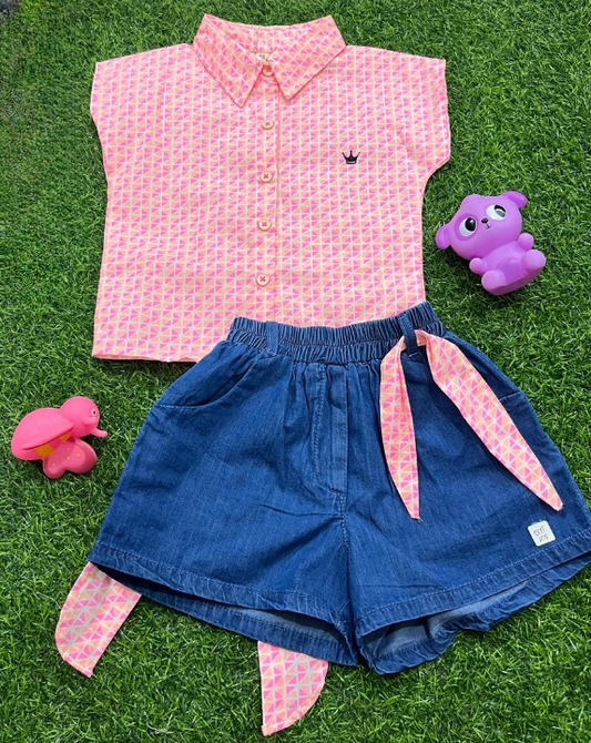 ORI3281-NEON PINK GIRLS SET