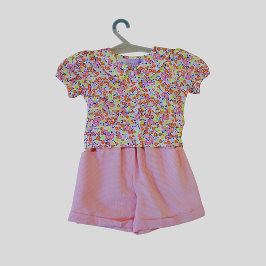 (MYKRAFT) 1344-DIVIDED SHORT SET-PINK