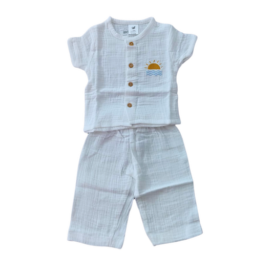 LH -WHITE MUSLIN SET