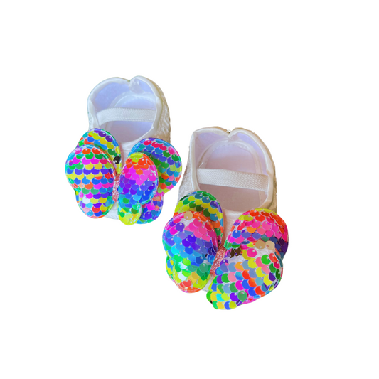 LH WHT&MULTI  BOOTIES