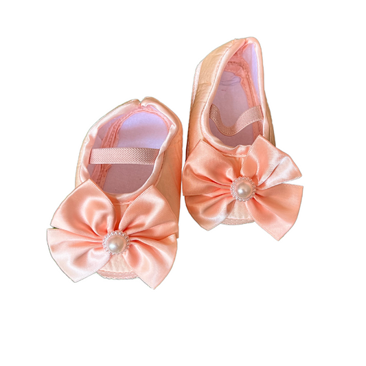 LH PEACH BOW BOOTIES