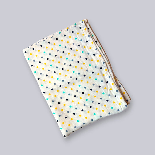 DOT PRINTED MUSLIN TOWEL 100X100