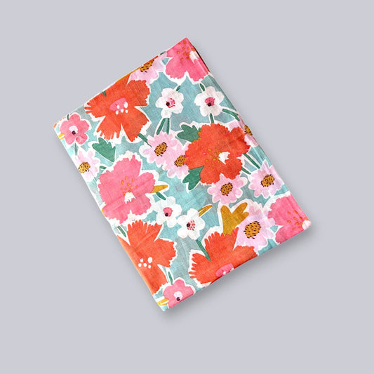 MULTI FLOWER PRINT TOWEL 100X100