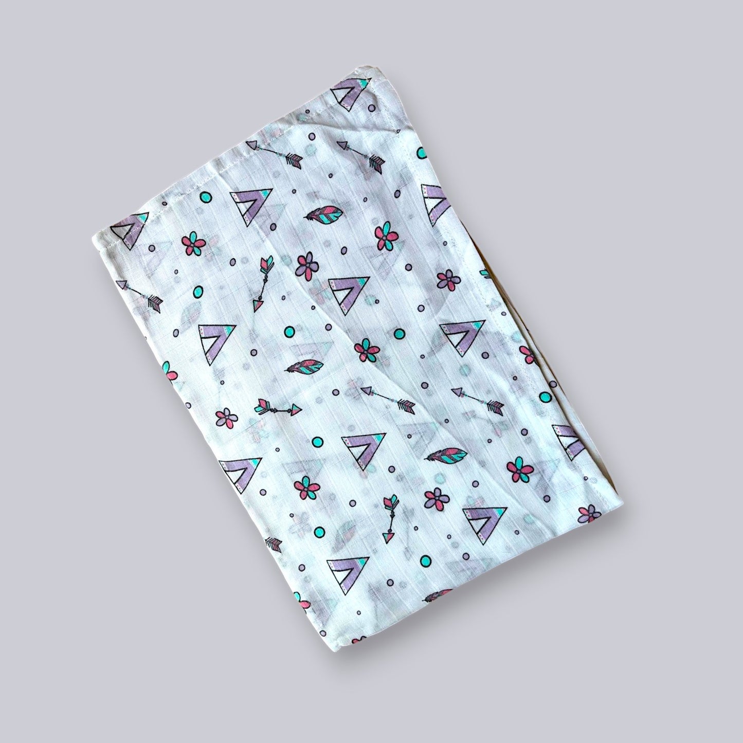 FLOWER PRINT MUSLIN TOWEL 152X72
