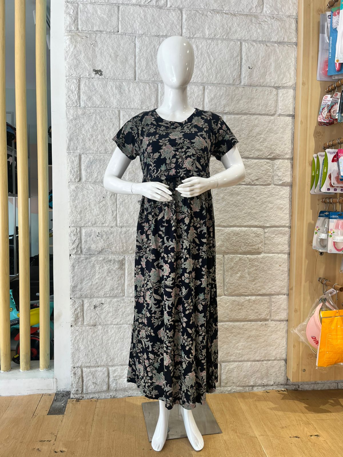 BW-BANIYAN BLACK PRINTED FEEDING TOP