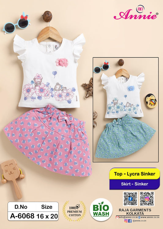 6068 WHITE&BLUE TOP+SKIRT