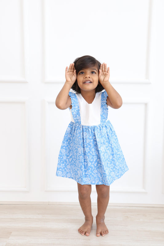 TIINY-WHITE&BLUE FROCK