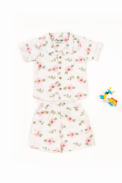 CRINKLED M.CUBAN COLLAR HS CO-ORDS SET
