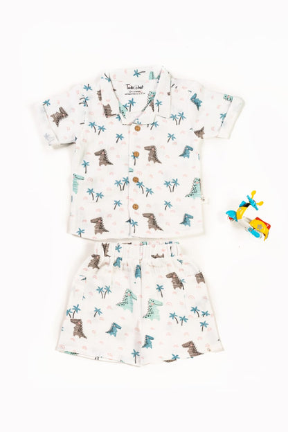 CRINKLED M.CUBAN COLLAR HS CO-ORDS SET