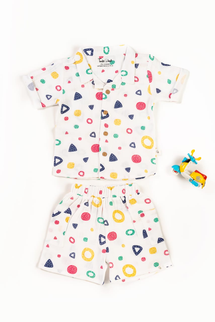 CRINKLED M.CUBAN COLLAR HS CO-ORDS SET