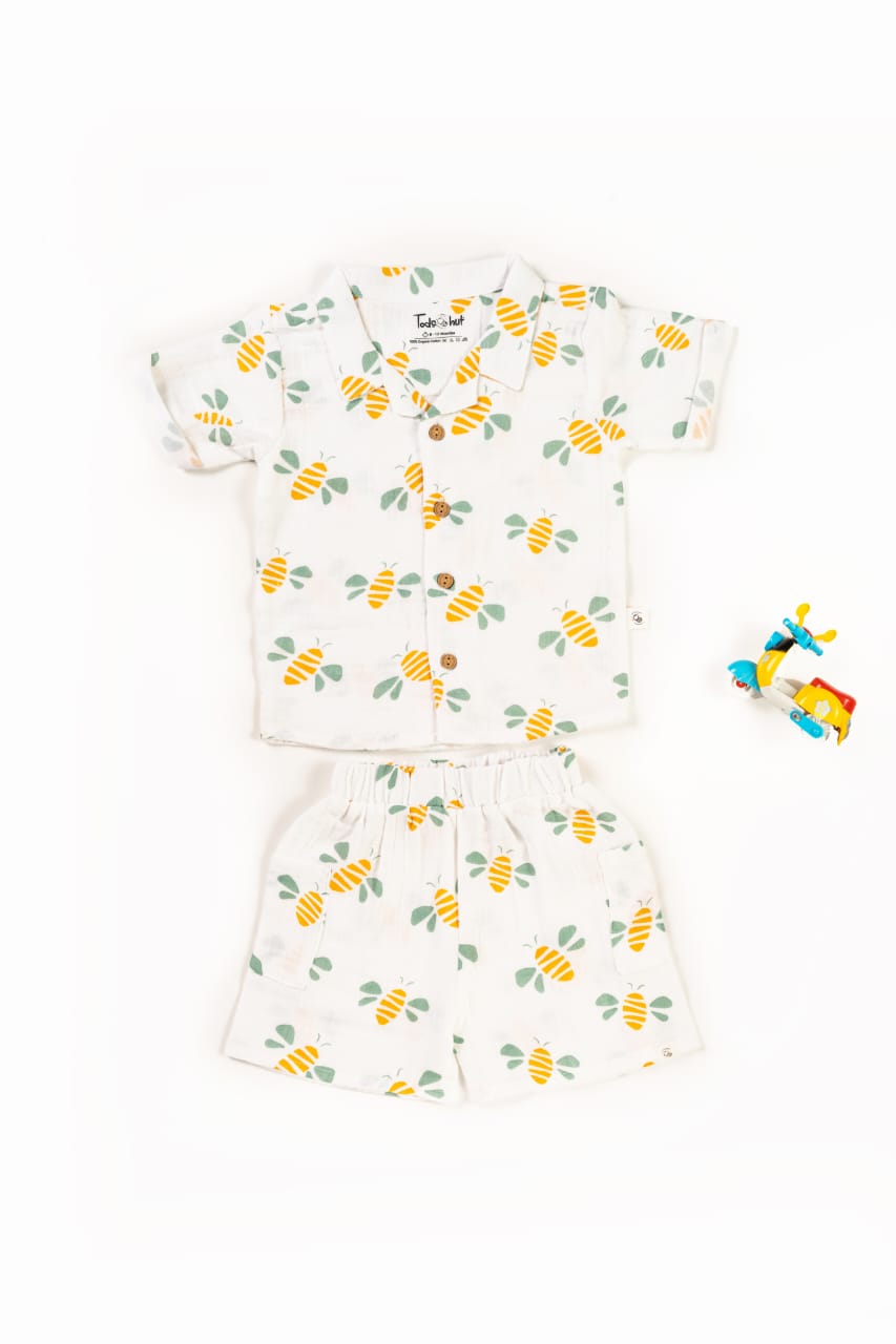 CRINKLED M.CUBAN COLLAR HS CO-ORDS SET