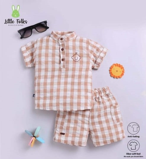 DF1799-FAWN CHECK B/SUIT