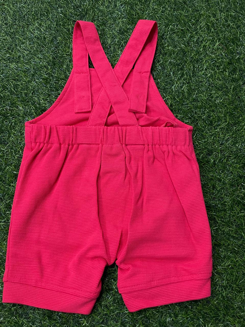 339-RED BOYS DENIM DUNGAREE