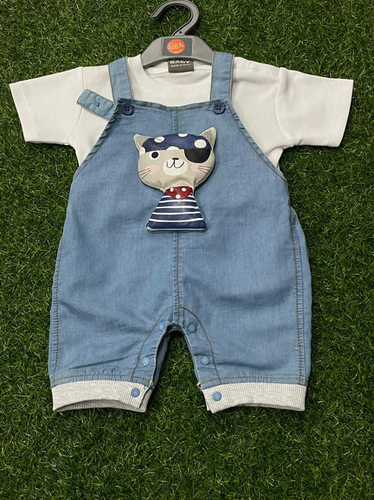 356-L.BLUE BOYS DUNGAREE SET