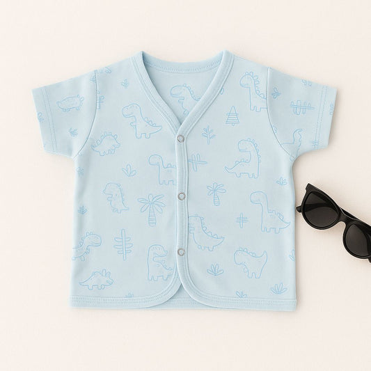 BOY'S BANIYAN TEE - BLUE DINO PRINT