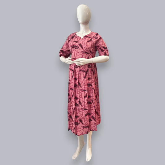 BW-RED FEEDING KURTI