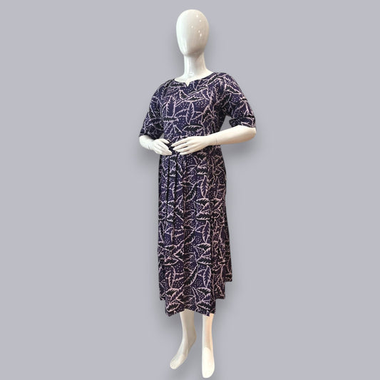 BW-PURPLE FEEDING KURTI