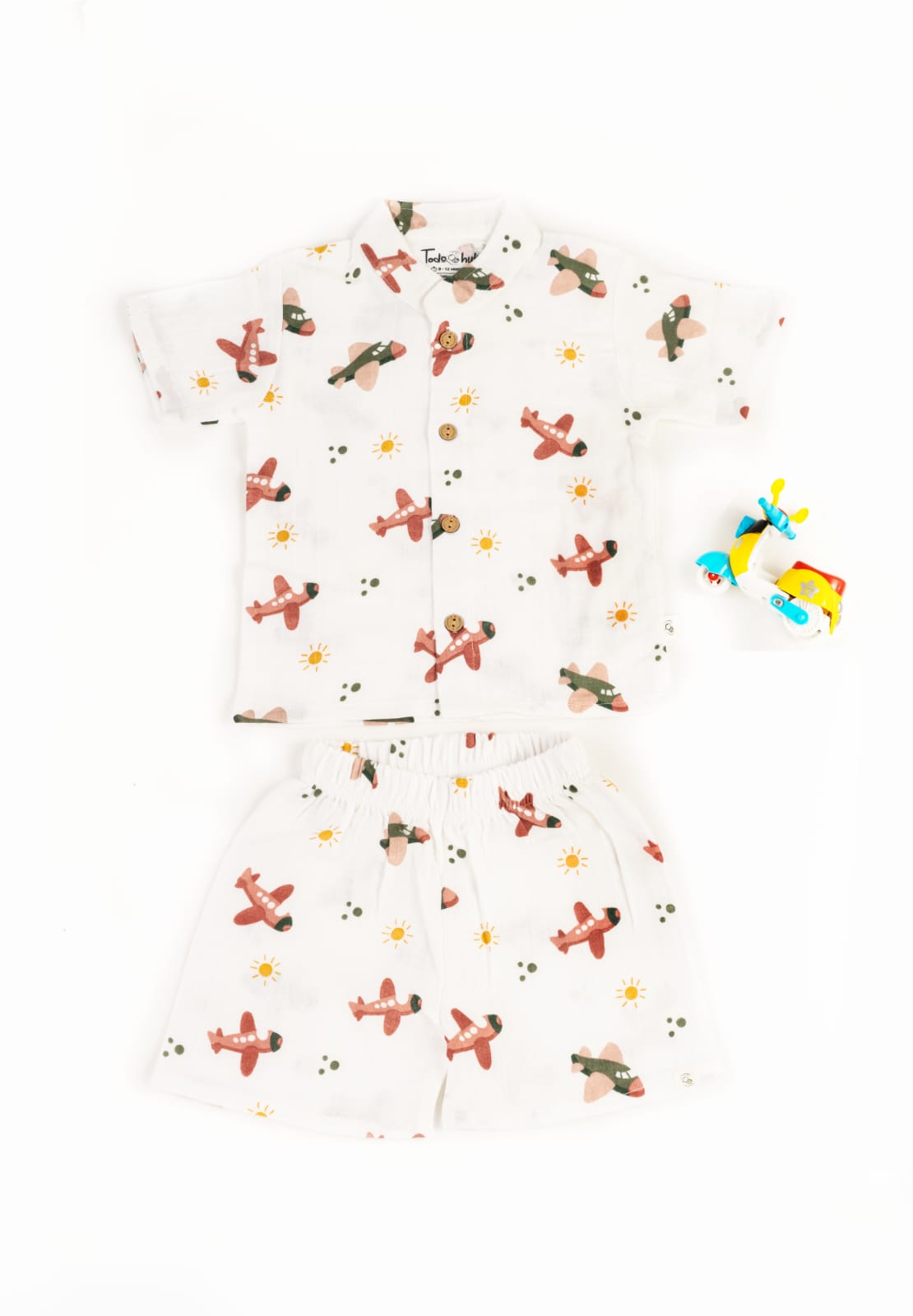 CRINKLED M.CHINESE COLLAR HS CO-ORDS SET
