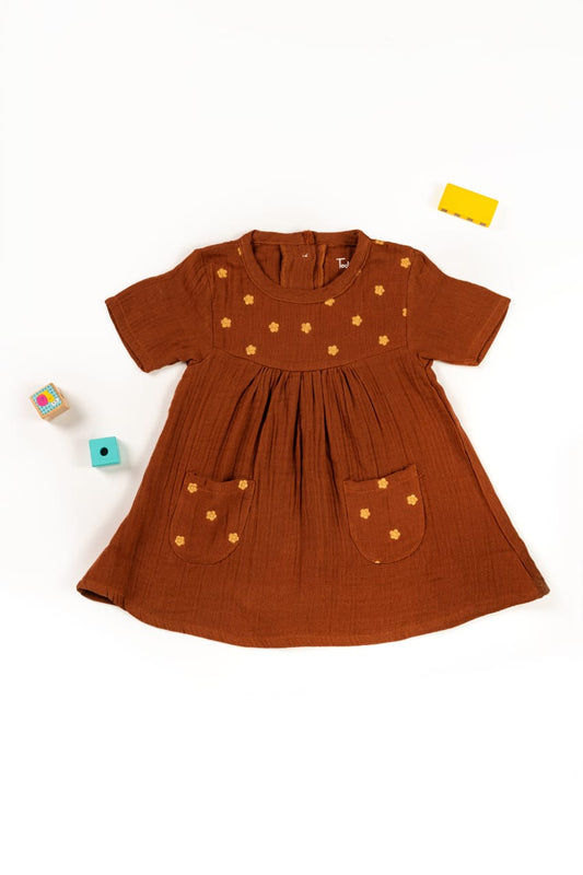 CRINKLED MUSLIN  A-LINE FROCK HS