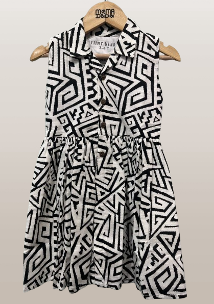 TIINY-WHITE GEO FROCK