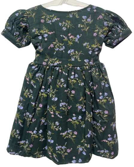 TIINY-DARK GREEN FLOWER FROCK