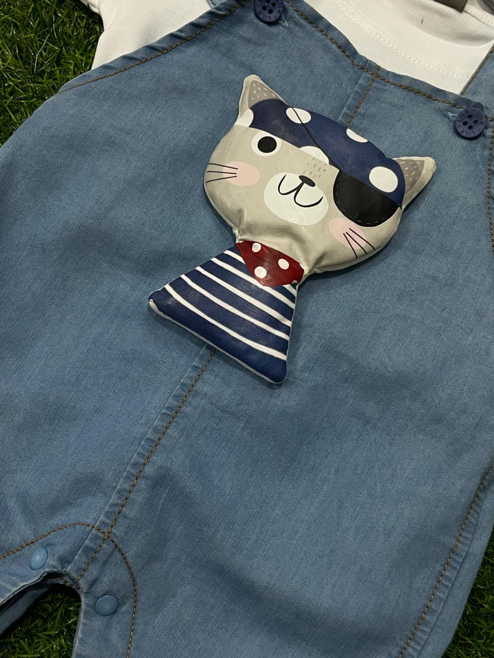356-L.BLUE BOYS DUNGAREE SET